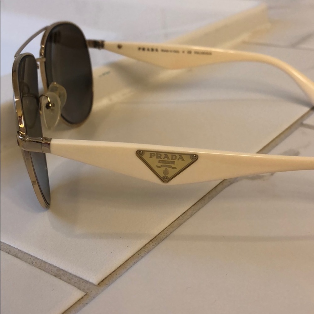 White & Gold Prada Sunglasses